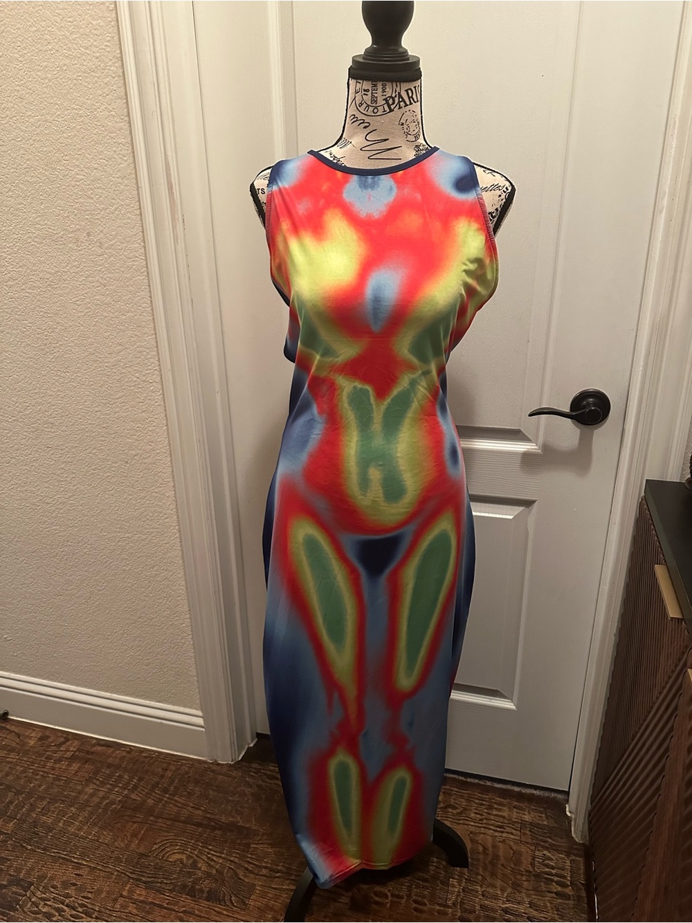 SHEIN Heat Map Sleeveless Backless Maxi Dress